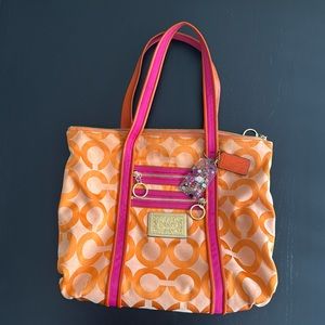 Y2K Pink and Orange Poppy Coach Purse
